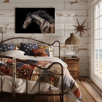 Elegant Horse Head Illustration with Graceful Mane - Animal Poster PosterGoat