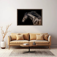 Elegant Horse Head Illustration with Graceful Mane - Animal Poster PosterGoat
