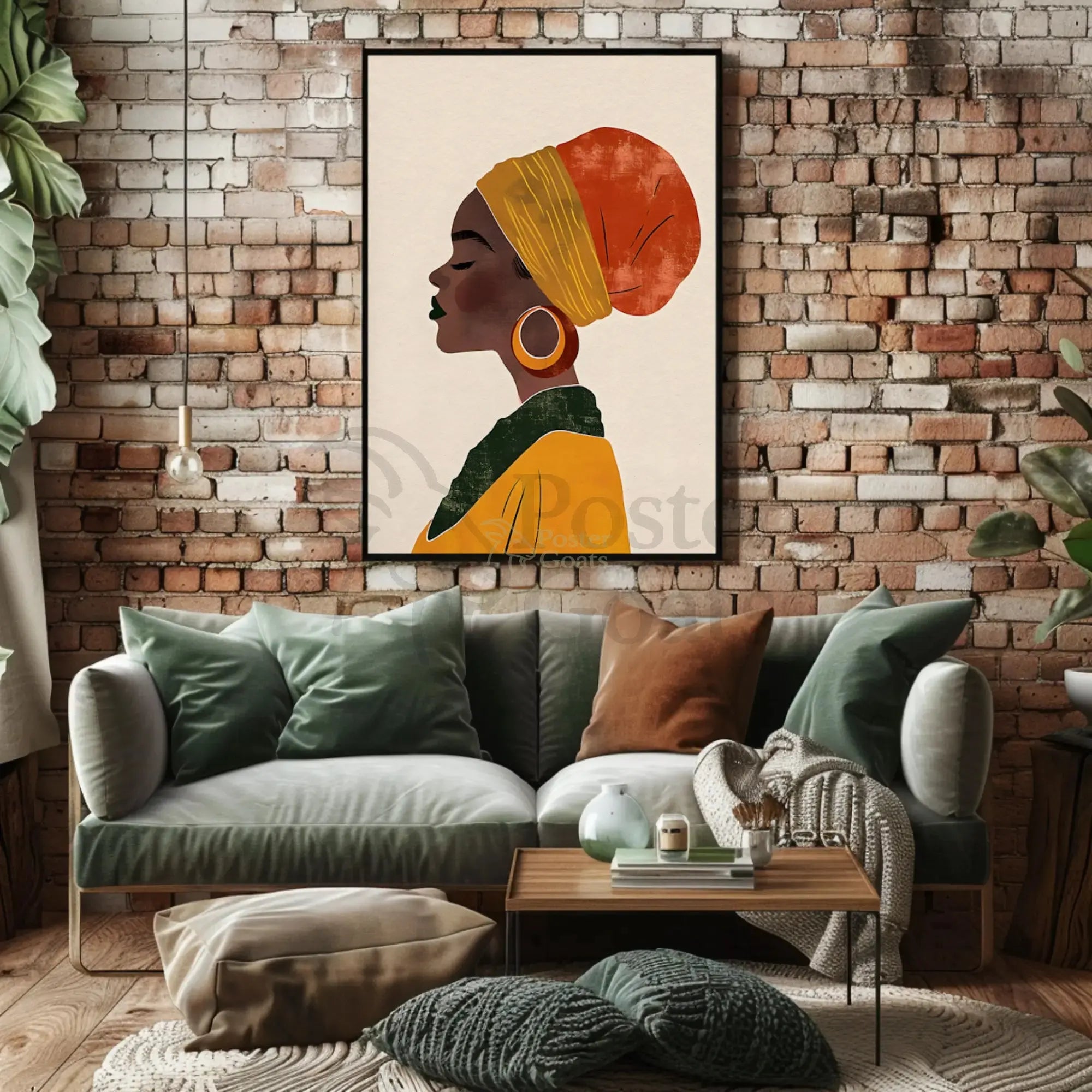 Elegant Line Drawing of Woman Cultural Heritage Poster PosterGoat