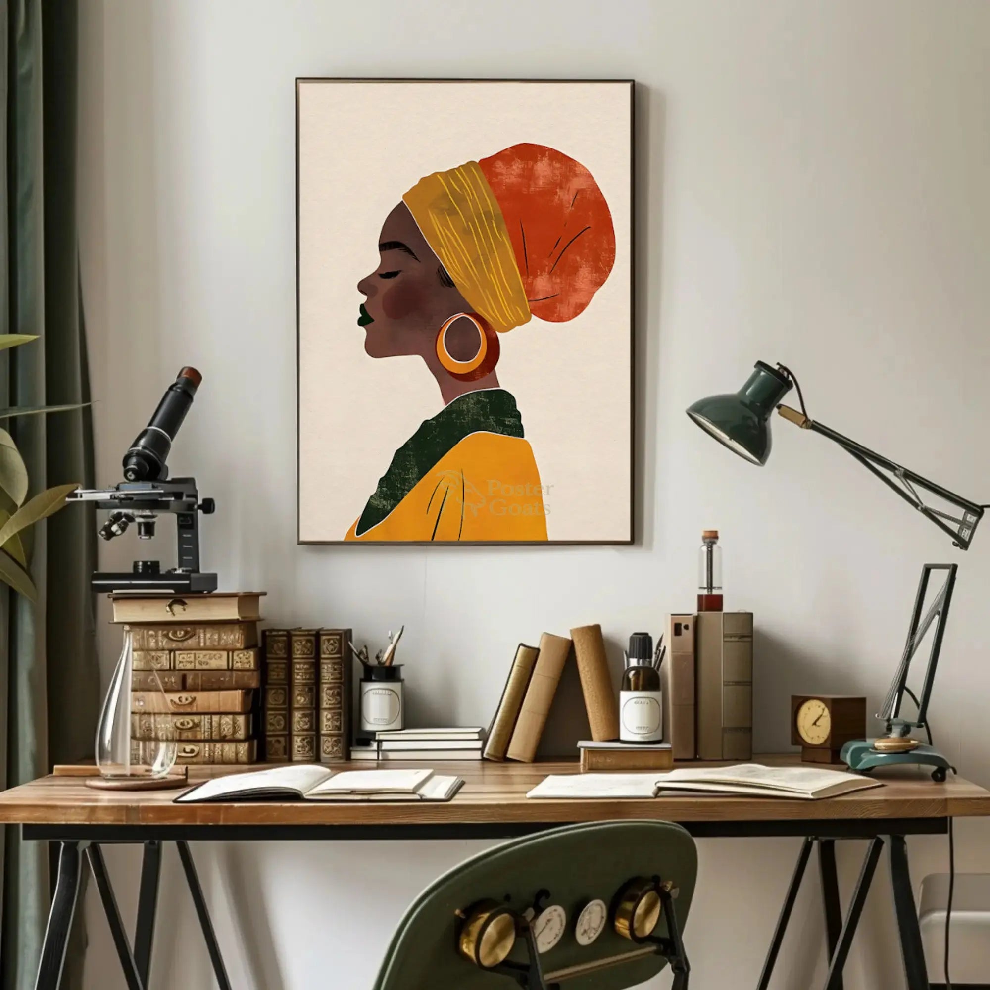 Elegant Line Drawing of Woman Cultural Heritage Poster PosterGoat