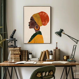 Elegant Line Drawing of Woman Cultural Heritage Poster PosterGoat