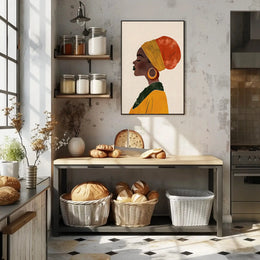 Elegant Line Drawing of Woman Cultural Heritage Poster PosterGoat