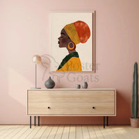Elegant Line Drawing of Woman Cultural Heritage Poster PosterGoat