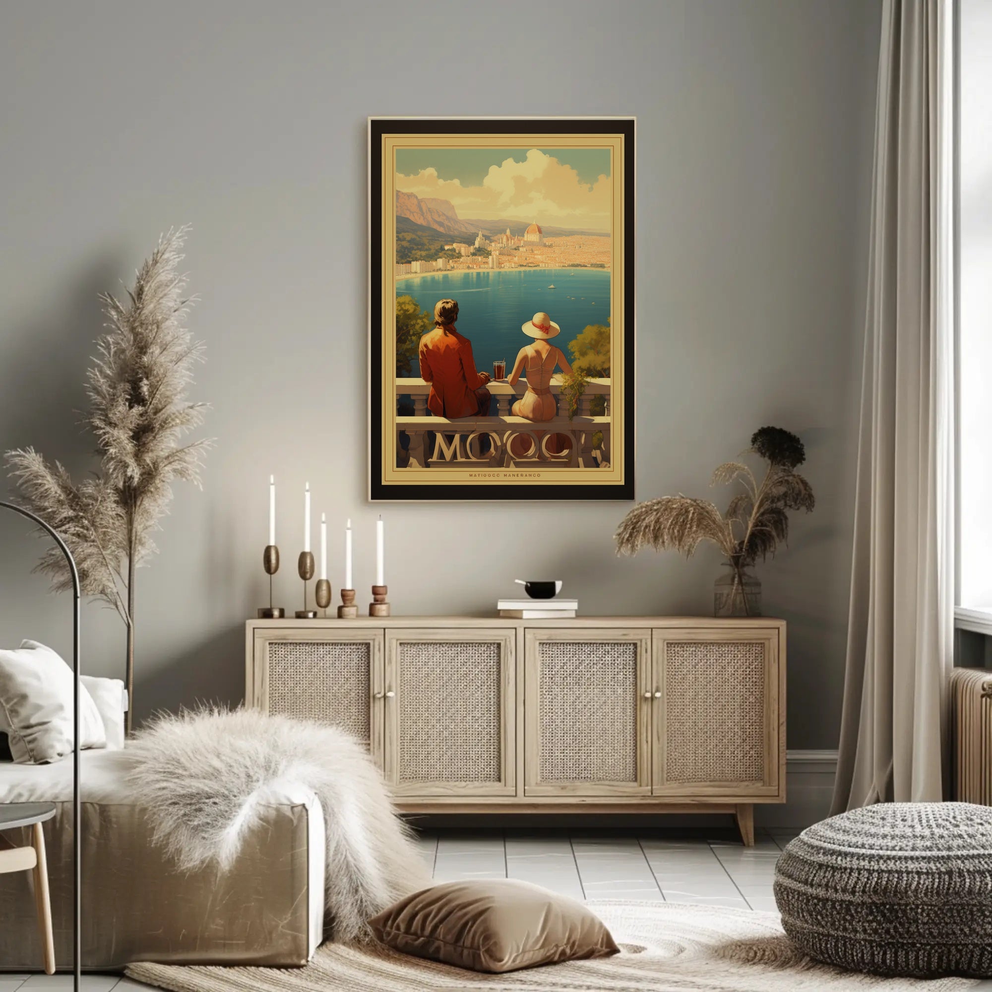 Elegant Mediterranean Balcony Scene: Travel Poster PosterGoat