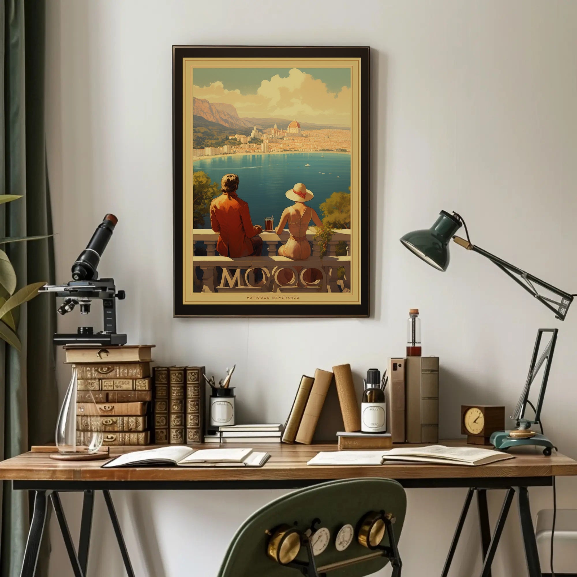 Elegant Mediterranean Balcony Scene: Travel Poster PosterGoat