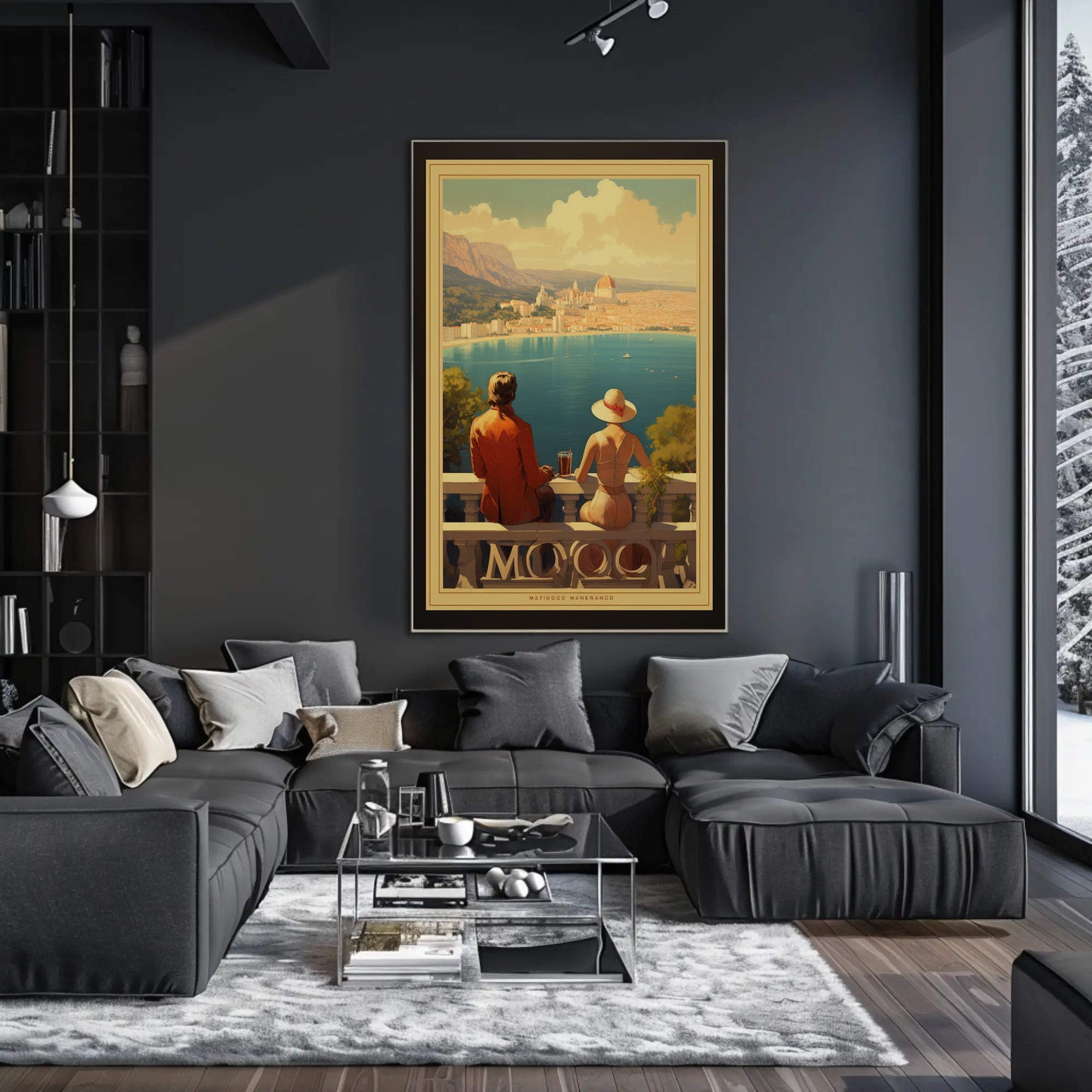Elegant Mediterranean Balcony Scene: Travel Poster PosterGoat