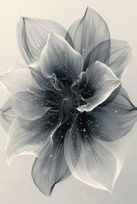 Elegant Monochrome Flower Art Print - Abstract, Artistic Poster PosterGoat