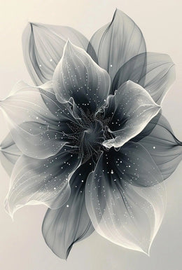 Elegant Monochrome Flower Art Print - Abstract, Artistic Poster PosterGoat