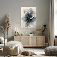 Elegant Monochrome Flower Art Print - Abstract, Artistic Poster PosterGoat