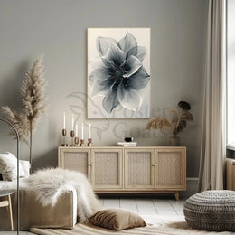 Elegant Monochrome Flower Art Print - Abstract, Artistic Poster PosterGoat