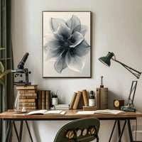 Elegant Monochrome Flower Art Print - Abstract, Artistic Poster PosterGoat