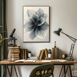 Elegant Monochrome Flower Art Print - Abstract, Artistic Poster PosterGoat