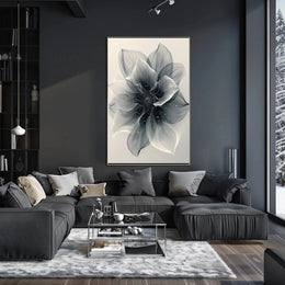 Elegant Monochrome Flower Art Print - Abstract, Artistic Poster PosterGoat