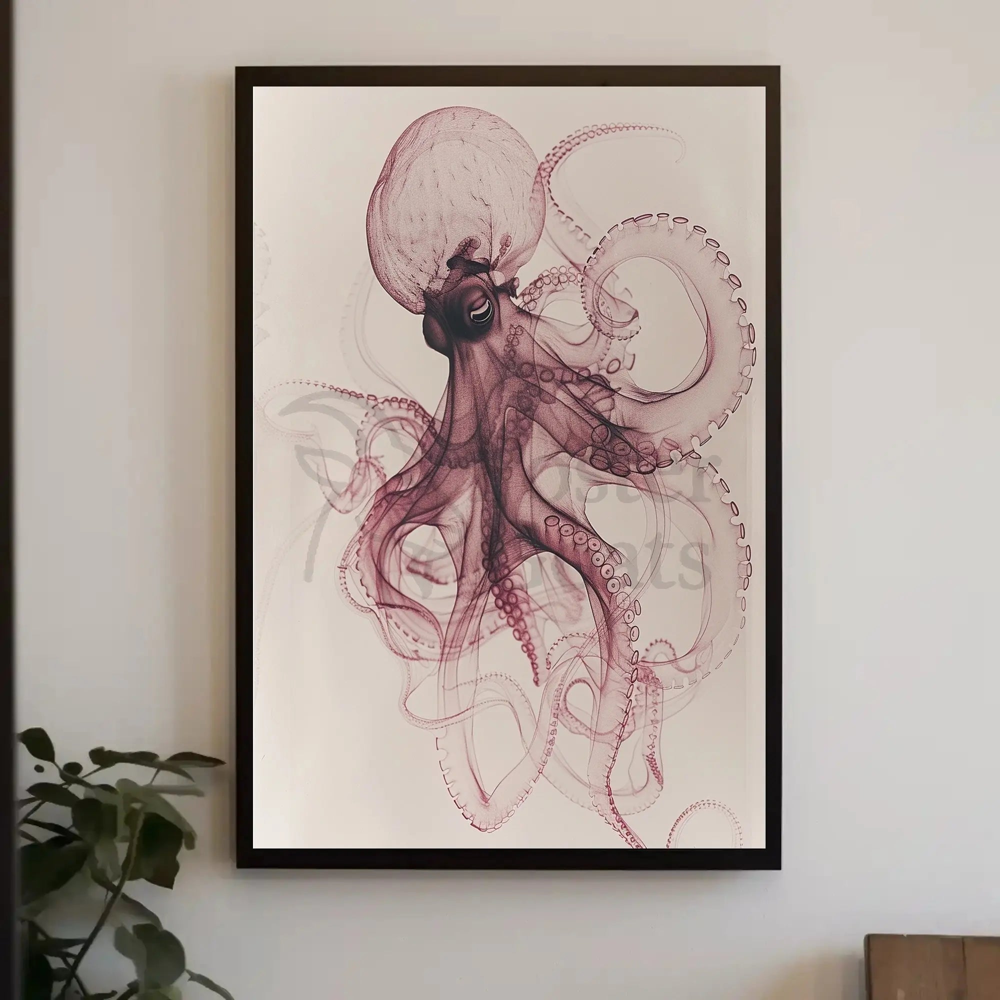 Elegant Octopus Illustration Art Print - Animal Poster PosterGoat