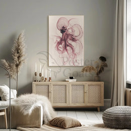 Elegant Octopus Illustration Art Print - Animal Poster PosterGoat