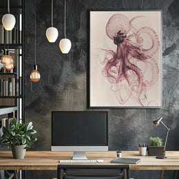Elegant Octopus Illustration Art Print - Animal Poster PosterGoat