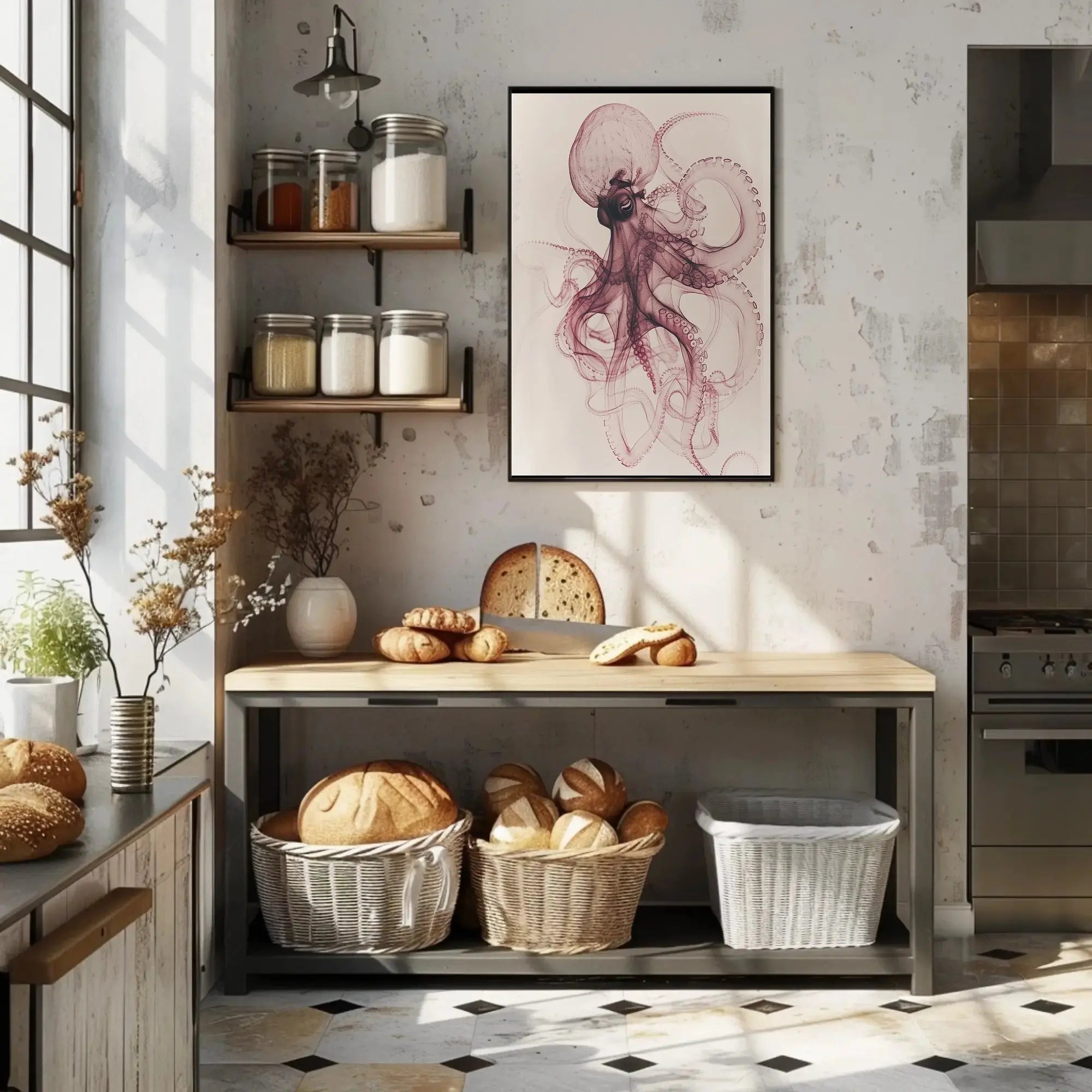 Elegant Octopus Illustration Art Print - Animal Poster PosterGoat