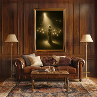 Elegant Performer on Stage Captured in Music Concert Poster PosterGoat