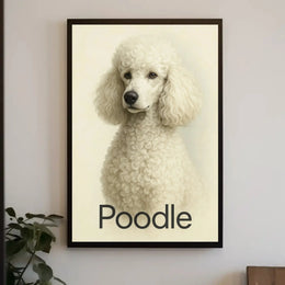Elegant Poodle Artistry in Minimalist Dog Breed Poster PosterGoat