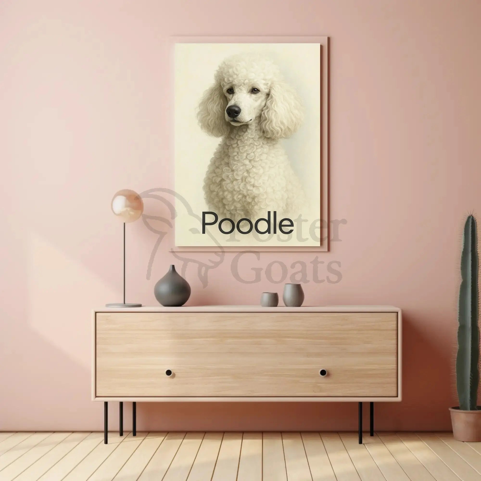 Elegant Poodle Artistry in Minimalist Dog Breed Poster PosterGoat