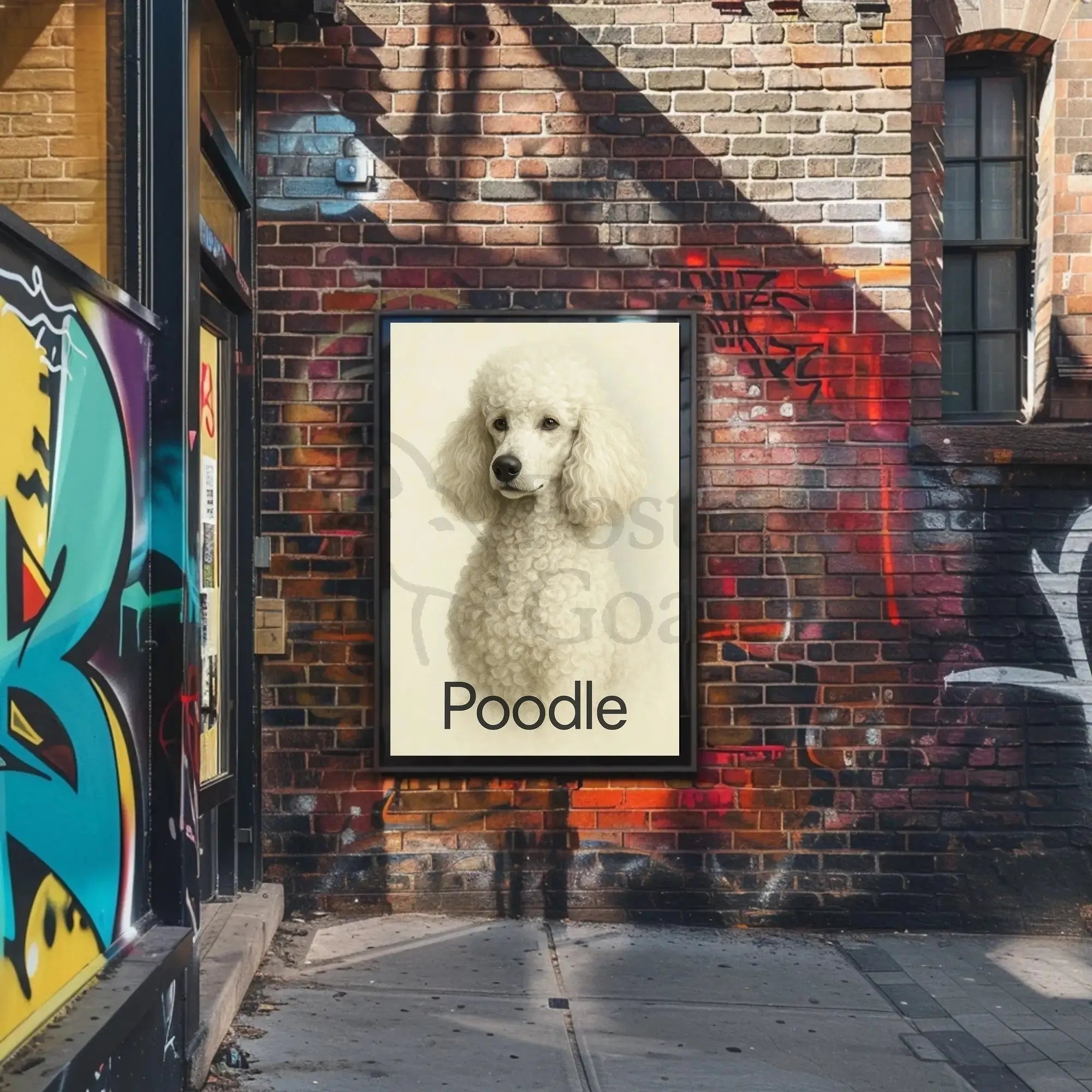 Elegant Poodle Artistry in Minimalist Dog Breed Poster PosterGoat
