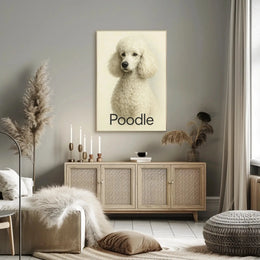 Elegant Poodle Artistry in Minimalist Dog Breed Poster PosterGoat