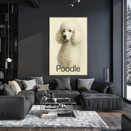 Elegant Poodle Artistry in Minimalist Dog Breed Poster PosterGoat