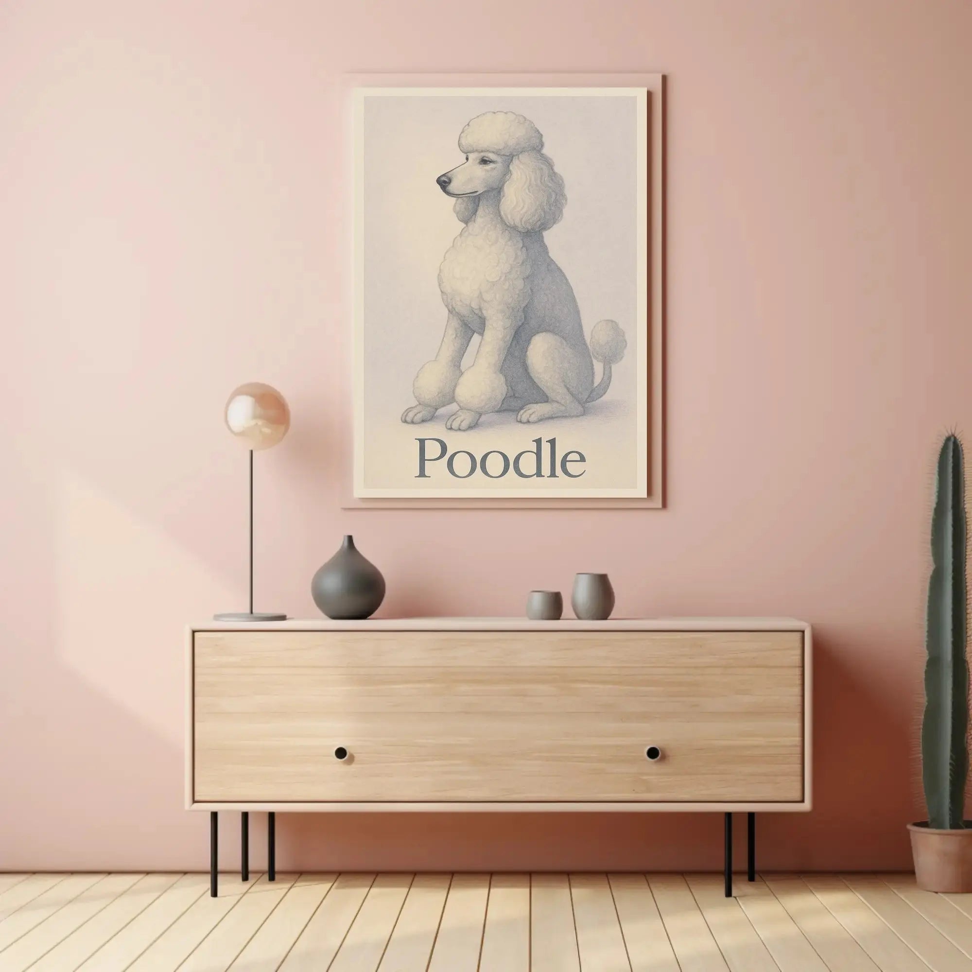 Elegant Poodle Illustration for Dog Breed Poster PosterGoat
