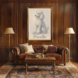 Elegant Poodle Illustration for Dog Breed Poster PosterGoat