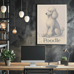 Elegant Poodle Illustration for Dog Breed Poster PosterGoat