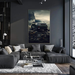 Elegant SUV in Majestic Mountains - Travel Poster PosterGoat
