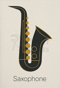 Elegant Saxophone Minimalist Design Artistic or Pop Culture Poster PosterGoat