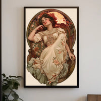 Elegant Vintage Woman in Art Nouveau Artistic Poster PosterGoat