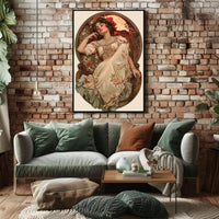 Elegant Vintage Woman in Art Nouveau Artistic Poster PosterGoat
