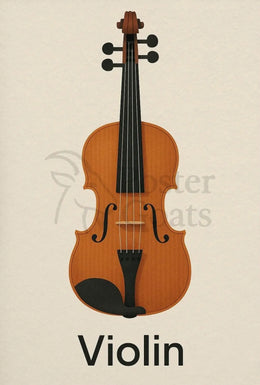 Elegant Violin Minimalist Art Poster PosterGoat