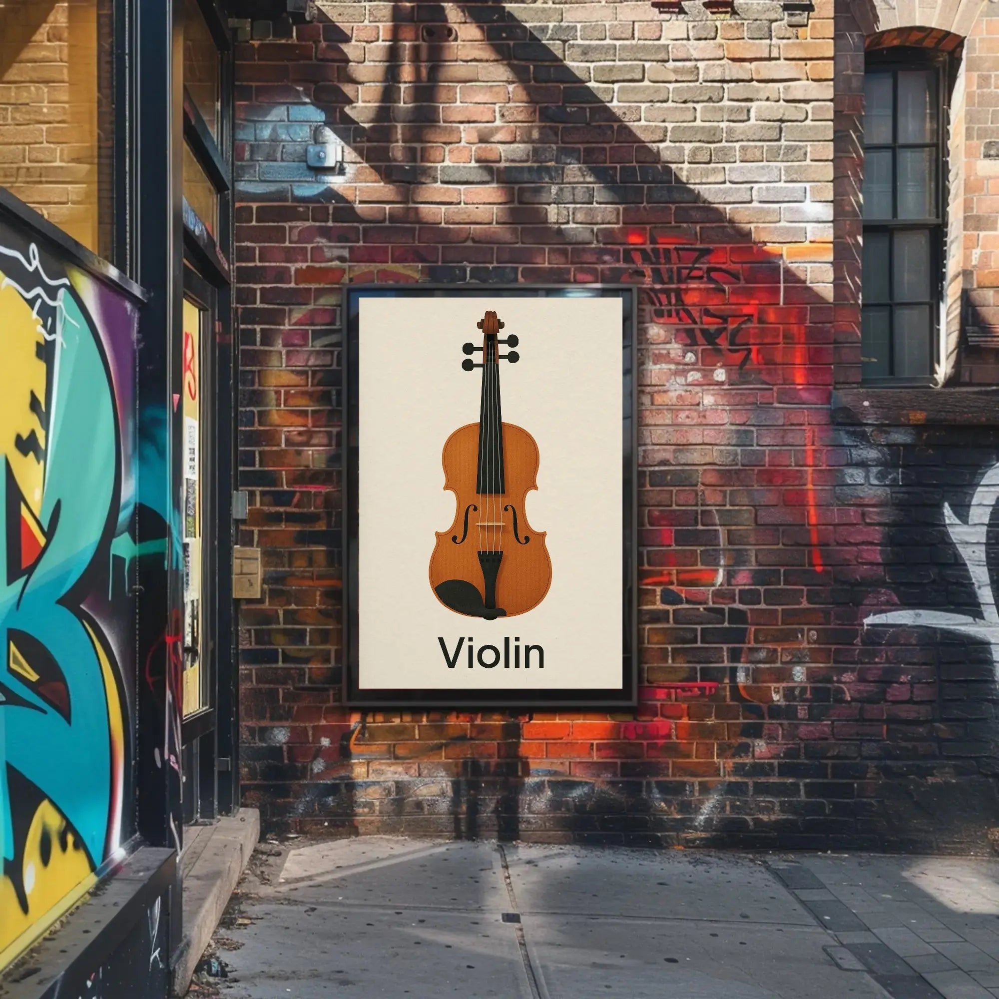 Elegant Violin Minimalist Art Poster PosterGoat