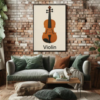 Elegant Violin Minimalist Art Poster PosterGoat