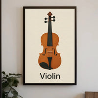 Elegant Violin Minimalist Art Poster PosterGoat