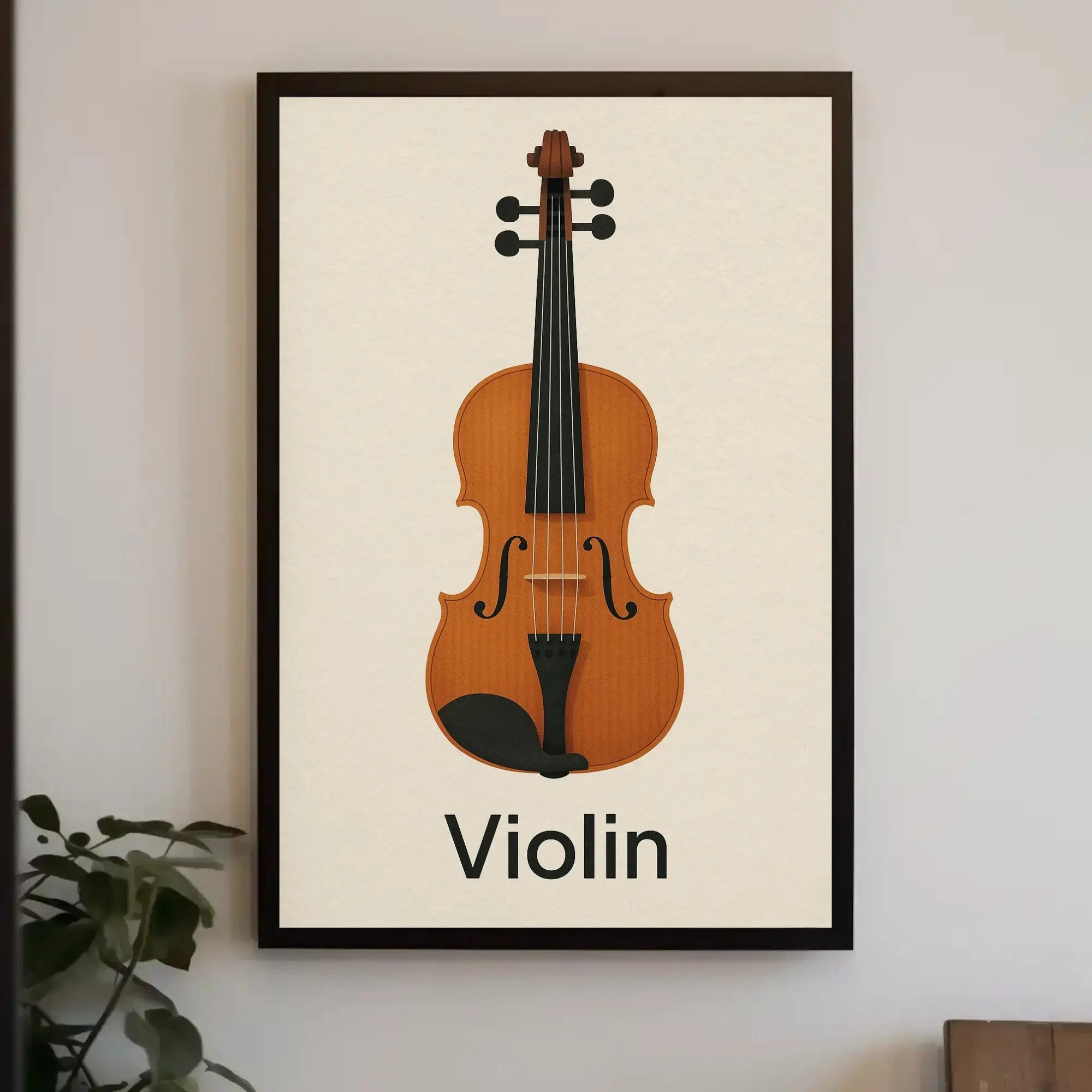 Elegant Violin Minimalist Art Poster PosterGoat