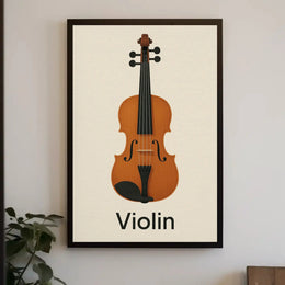 Elegant Violin Minimalist Art Poster PosterGoat