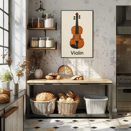 Elegant Violin Minimalist Art Poster PosterGoat