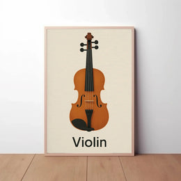 Elegant Violin Minimalist Art Poster PosterGoat