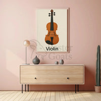 Elegant Violin Minimalist Art Poster PosterGoat