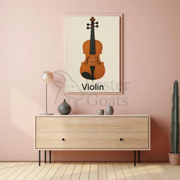 Elegant Violin Minimalist Art Poster PosterGoat