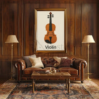 Elegant Violin Minimalist Art Poster PosterGoat