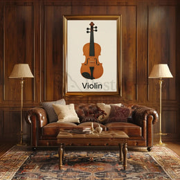 Elegant Violin Minimalist Art Poster PosterGoat