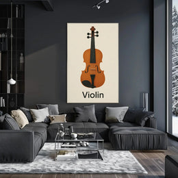 Elegant Violin Minimalist Art Poster PosterGoat