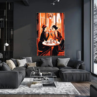 Elegant Women Café Scene Art Deco Cultural Heritage Poster PosterGoat