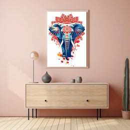 Elephant Mandala Art: Vibrant Abstract or Artistic Poster PosterGoat