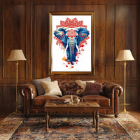Elephant Mandala Art: Vibrant Abstract or Artistic Poster PosterGoat